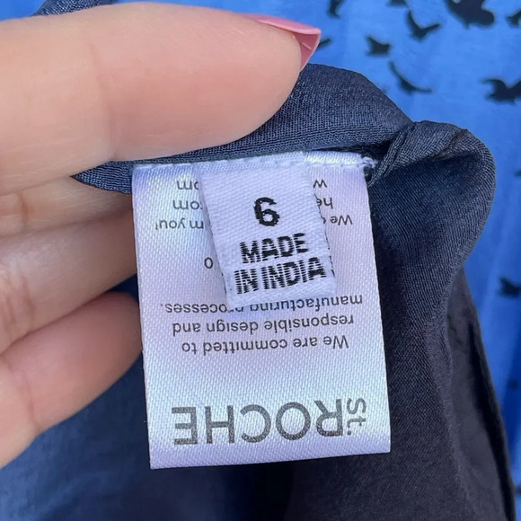 St. Roche Tie-Dye swallow pattern print dress size 6 - Picture 6 of 10